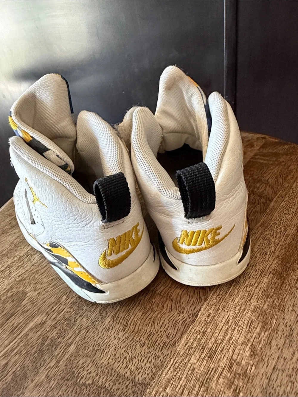 Jordan Kids White and Yellow Accent High-Top Sneakers
